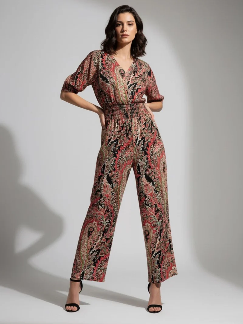 Outzidr  Grey Floral Print Jumpsuit for Women | Best Price UAE